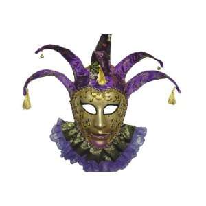  Purple& Golden Venetian Styled Jester Mask with Collar for 