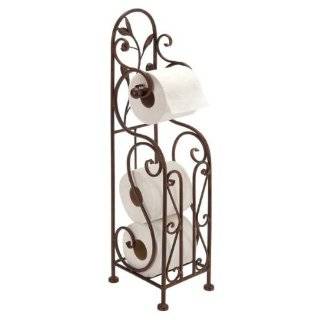 Tuscan Wrought Iron Toilet Paper Holder with Storage 