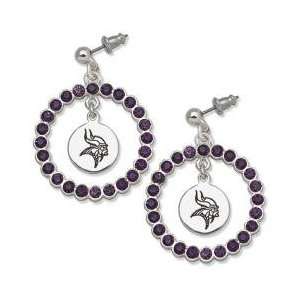   Minnesota Vikings Earrings   Purple Crystal & Team Logo: Everything