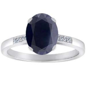   Black Sapphire and Diamonds Ring(MetalYellow Gold,Size4.5) Jewelry