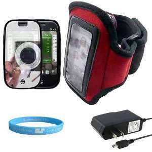 : Accessory Kit for Palm Pre Plus: Active Red Armband + 2 way Mirror 