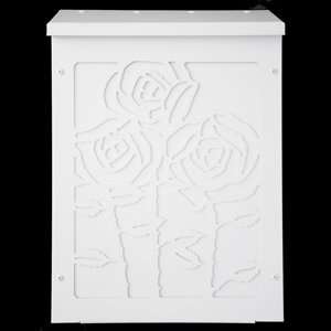  Blink Shadowbox Rose Vertical Wall Mount Mailbox in White 