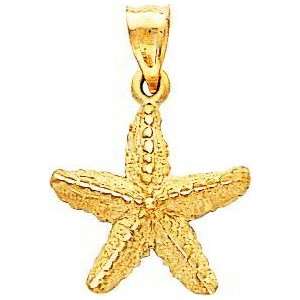  14K Yellow Gold Starfish Charm Jewelry