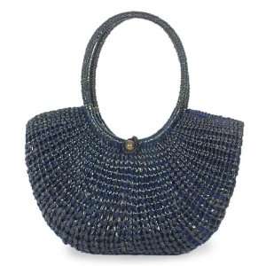  Hyacinth handbag, Blue Thai Fan