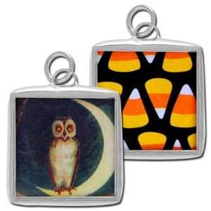   Charms   Vintage Owl in Crescent Moon Charm Arts, Crafts & Sewing