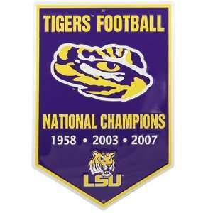  LSU Tigers 2007 National Champions Metal Champs Sign with 