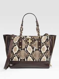 Milly   Kathryn Python Embossed Leather Tote Bag