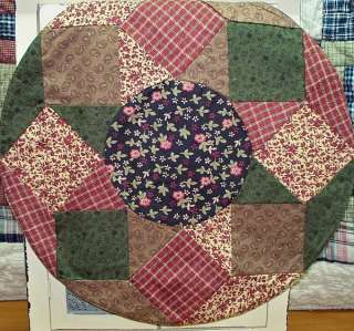 PRIMITIVE TABLE MAT, 15 ROUND, ASSORTED PATTERNS & COLORS, PATCHWORK 