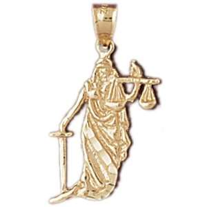  14kt Yellow Gold Lady Of Justice Pendant Jewelry