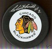 Clint Smith Autographed Puck Chicago Blackhawks  