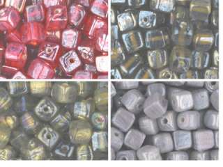 LUSTER GLASS BEADS handmade SHAPES COLORS & BRONZE  