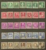FAMOUS AMERICANS 1940   COMPLETE USED   SCOTT 859/893  