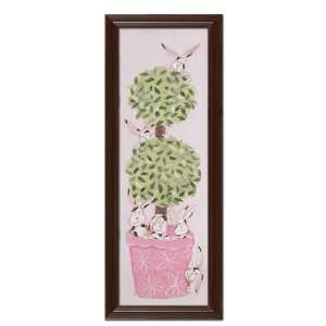 bunny topiary wall art   brown frame:  Home & Kitchen