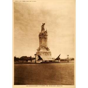 1916 Photogravure Spanish Monument Palermo Park Buenos Aires Argentina 