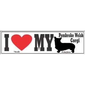  I Love My Pembroke Welsh Corgi Bumper Sticker: Kitchen 