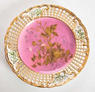 Copeland Spode Victorian Gilded Floral Cabinet Plate  
