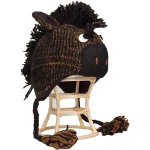  Hat Animal Character 100 % Wool with Fleece horse 