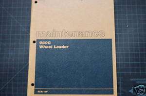 CAT Caterpillar 980C Wheel Loader Maintenance Manual  