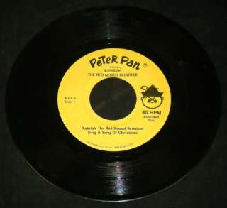 PETER PAN 45 RPM CHRISTMAS RECORD Rudolph, Sing A Song, Tiny 