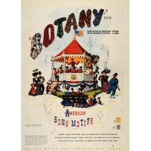  1947 Ad Botany Song Ties Menswear Fashion Fabric Music   Original 