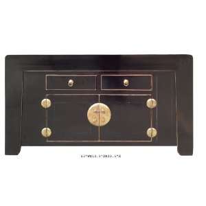  Black Chinese Moon Face Buffet Console Table Cabinet: Home 