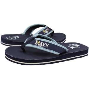 MLB Tampa Bay Rays Navy Blue Contoured Flip Flops (Large):  