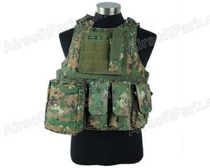 Airsoft Molle Tactical FSBE Style Carrier Vest   Digi Woodland  