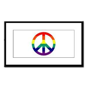    Small Framed Print Rainbow Peace Symbol Sign 