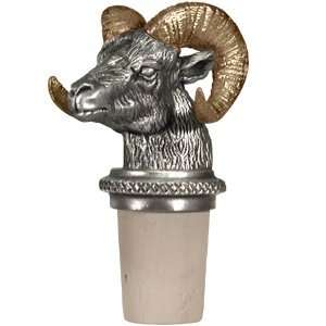  Bighorn Sheep with Brass Horns Bottle Stopper Kitchen 