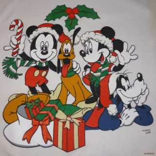   Vintage Sweatshirt Minnie Goofy Pluto Glitter Disney Christmas Ugly