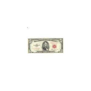  1953B $5 red seal legal tender note, XF AU: Toys & Games
