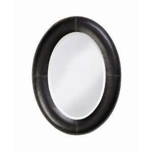  Howard Elliott Cooper Wall Mirror in Black Faux Leather 