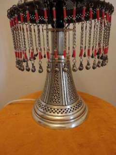 Moroccan Handcrafted Silver Plated Brass Table Lamp  