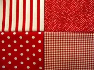 CLASSIC 1/4 STRIPE~Red & White Poplin Quilt Fabric /Yd  