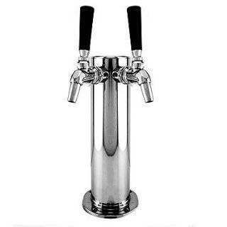 Dual Tap Stainless Draft Beer Tower w/ Perlick 525ss Faucets