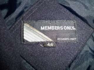VTG Members Only Navy Wool Jacket Sz 46 Mens  
