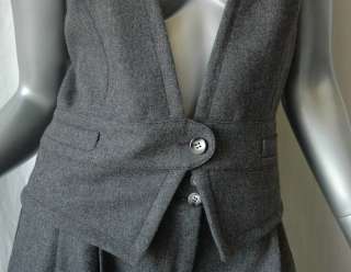 DOLCE & GABBANA Grey Vest+Cropped Pant Suit Set 42/44  