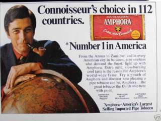 1970 AMPHORA CAVENDISH PIPE TOBACCO VINTAGE PRINT AD  