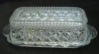   Anchor Hocking Wexford Covered Rectangle Glass Butter Dish Tray  