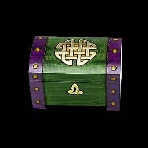  Linden Wood Lock and Key Chest with Celic Lovers Knot on 