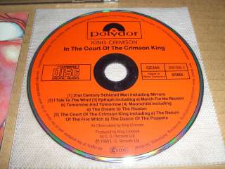 King Crimson In The Court Of The West Germany RED CD  