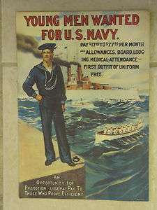 Vintage United States Navy Recruiting Poster.  