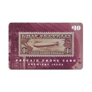   Card $10. Graf Zeppelin $1.30 Brown Postage Stamp Design (USPS Logo