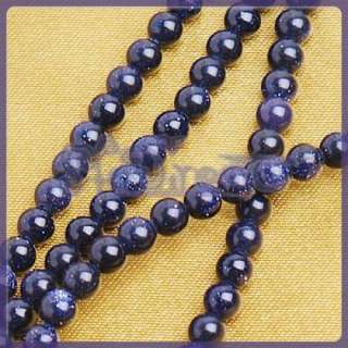 200 PC Blue Goldstone Loose Gems Necklace DIY Beads 4mm  
