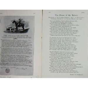  1908 Horse Belvoir Hunting Poem George Fothergill