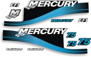 Mercury outboard motor 75hp decals stickers graphics bl  