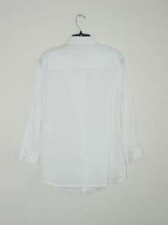 New TORY BURCH White Cotton Ruffle Front Rosie Top Shirt 6  