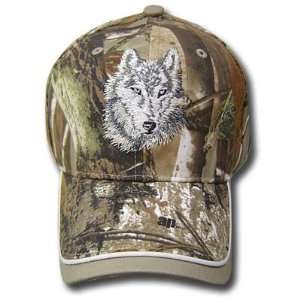 OUTDOOR BROWN CAMOUFLAGE HAT CAP REAL TREE WOLF NEW  