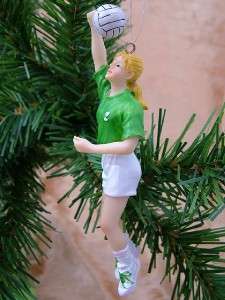 New Female Volleyball Player Serving Christmas Ornament  