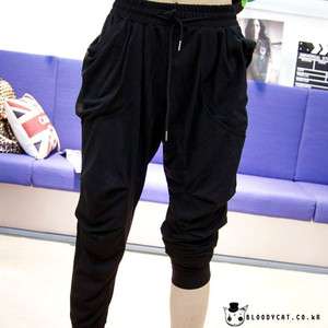 Punk Unisex Bloodycat Training Shorts Loose Baggy Pants Comfy Black 